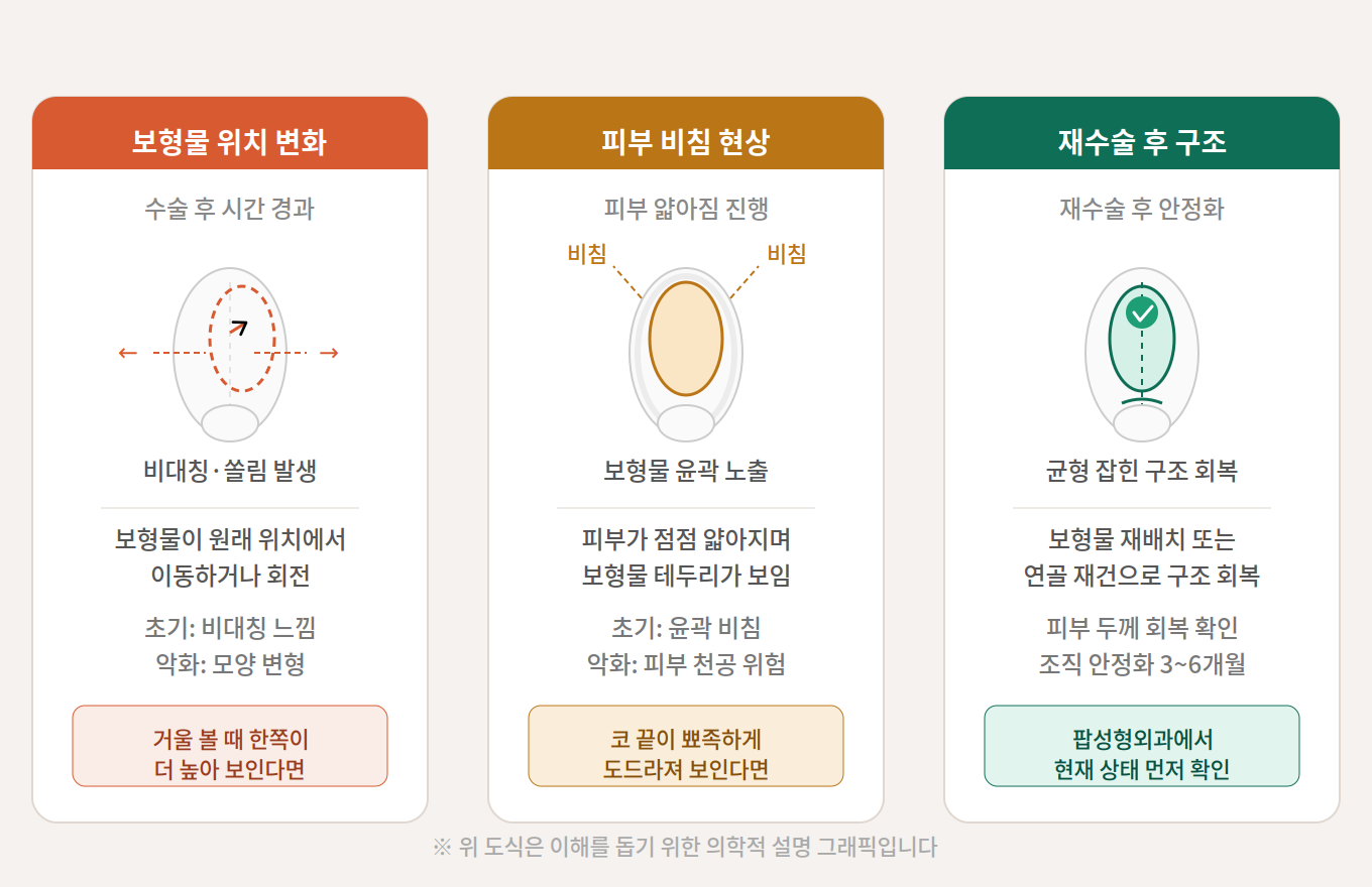 [눈코 전담 센터] 코 재수술, 언제 결심해야 할까요 — 보형물 교체 시점과 재수술 전 꼭 알아야 할 것들