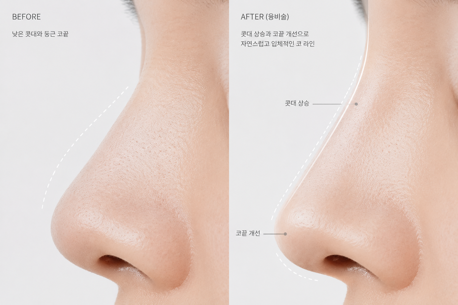 낮은코성형(융비술), 콧대를 높이기 전에 알아야 할 것들