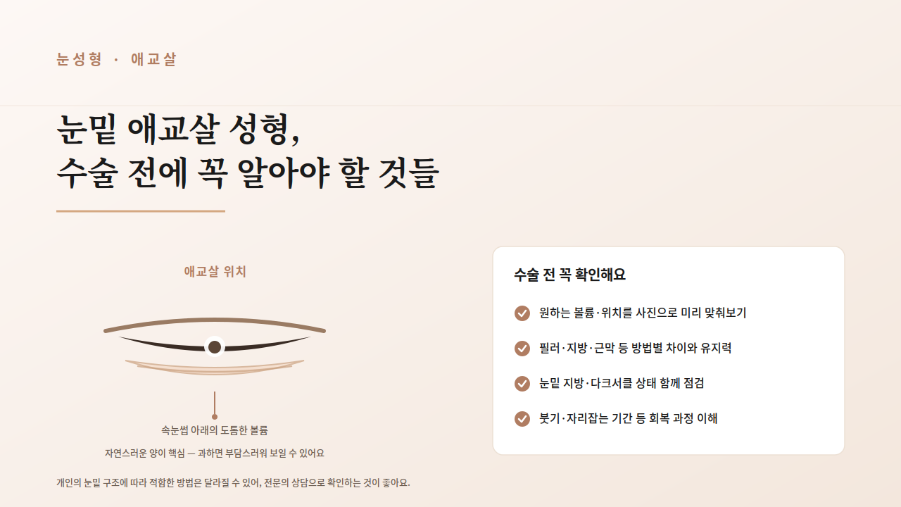 눈밑 애교살 성형, 수술 전에 꼭 알아야 할 것들