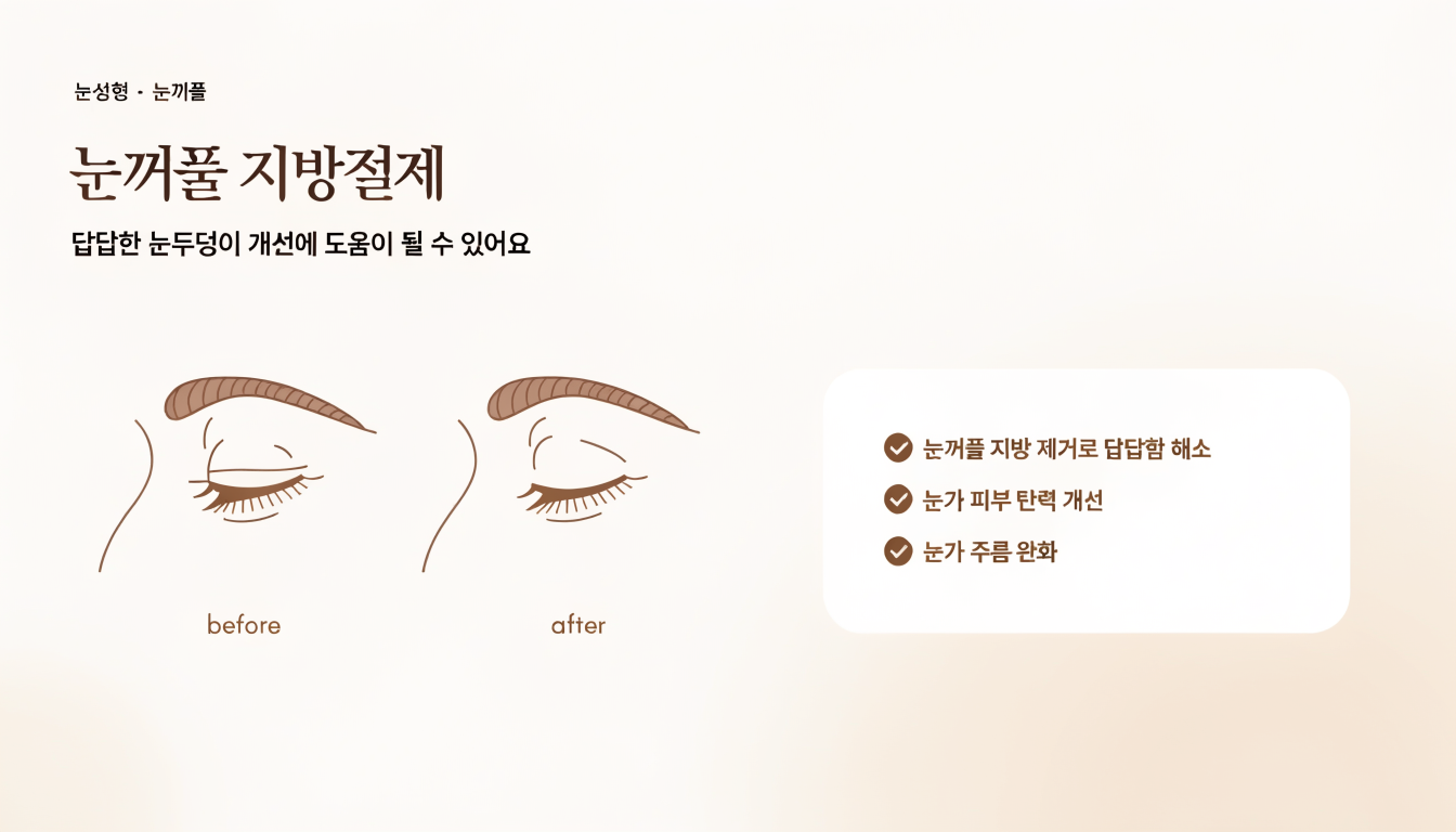 눈꺼풀 지방절제, 답답한 눈두덩이 개선에 도움이 될 수 있어요