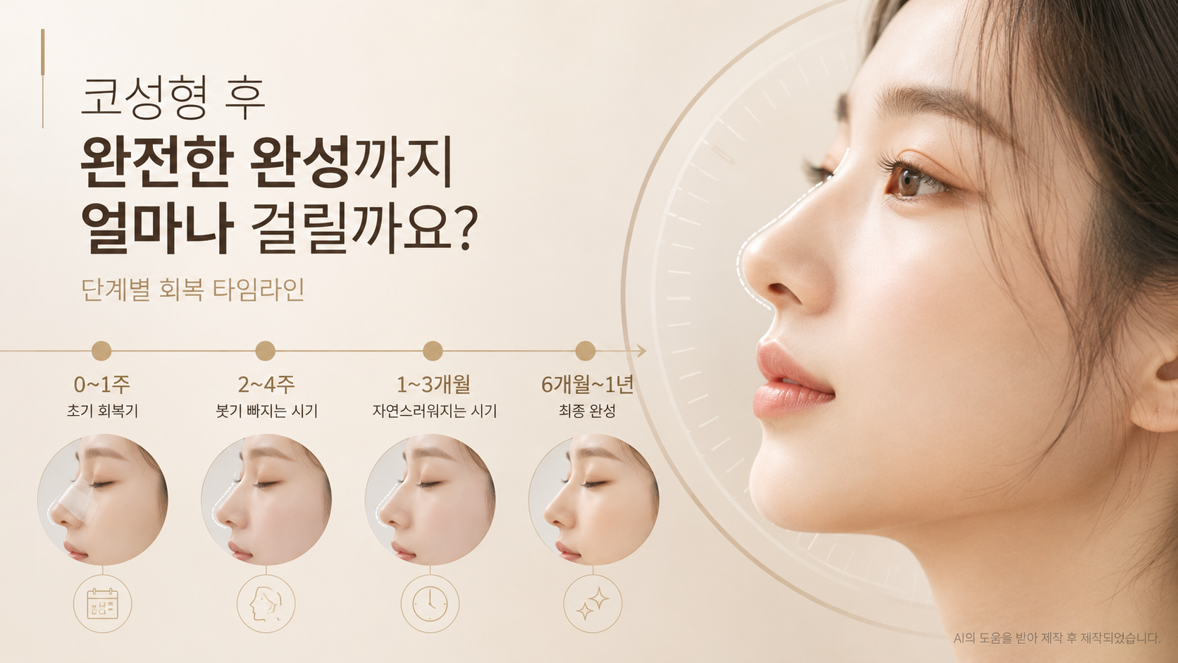 코성형 후 완전히 완성되기까지 얼마나 걸리나요?