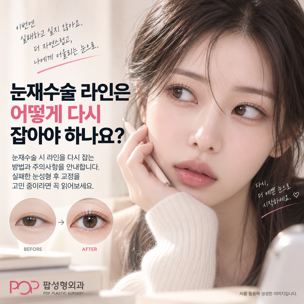 눈재수술 라인은 어떻게 다시 잡아야 하나요?