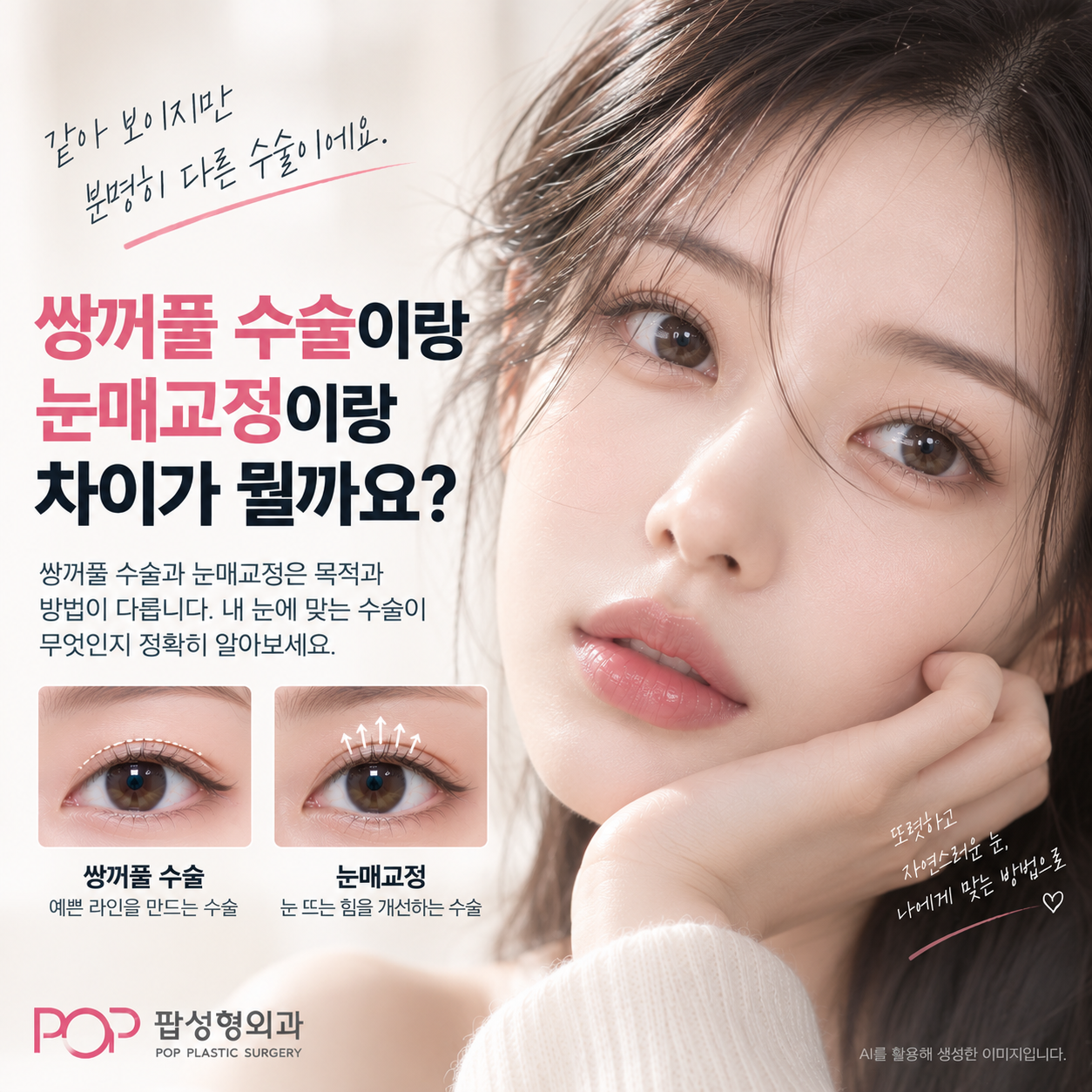 쌍꺼풀 수술이랑 눈매교정이랑 차이가 뭘까요?