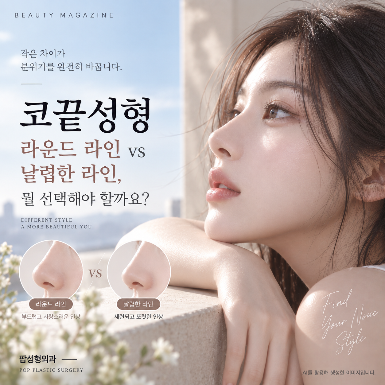 코끝성형 라운드 라인 vs 날렵한 라인, 뭘 선택해야 할까요?