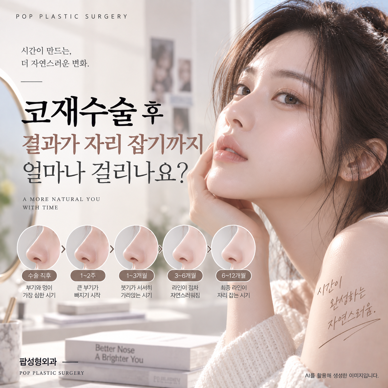코재수술 후 결과가 자리 잡기까지 얼마나 걸리나요?