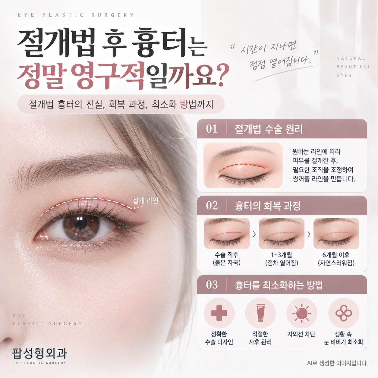 눈성형 절개법, 흉터가 영구적으로 남는다는 게 사실인가요?