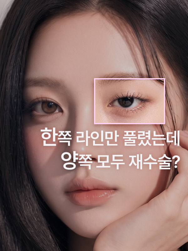한쪽 쌍꺼풀만 풀렸는데 양쪽 모두 재수술해야 하나요?