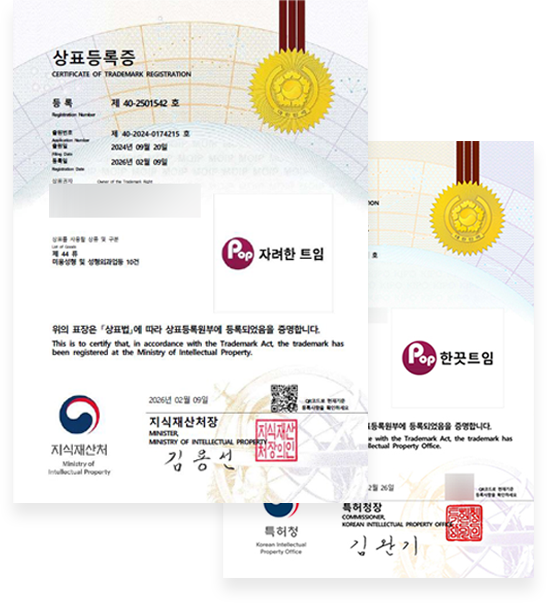 트임술 상표등록증